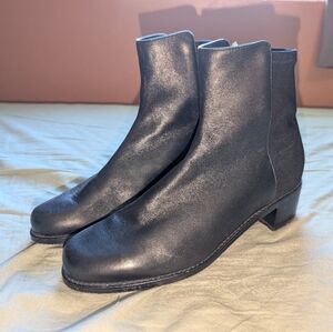 Stuart Weitzman Easy On Nappa Leather Reserve Ankle Boots W8 Black